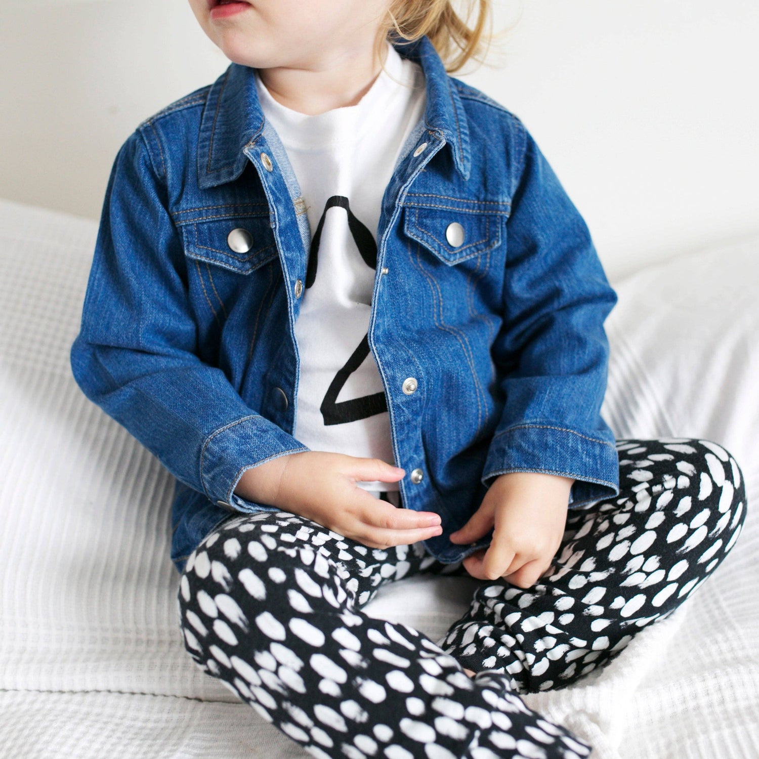 Pink Flock Leopard Childs Denim Jacket