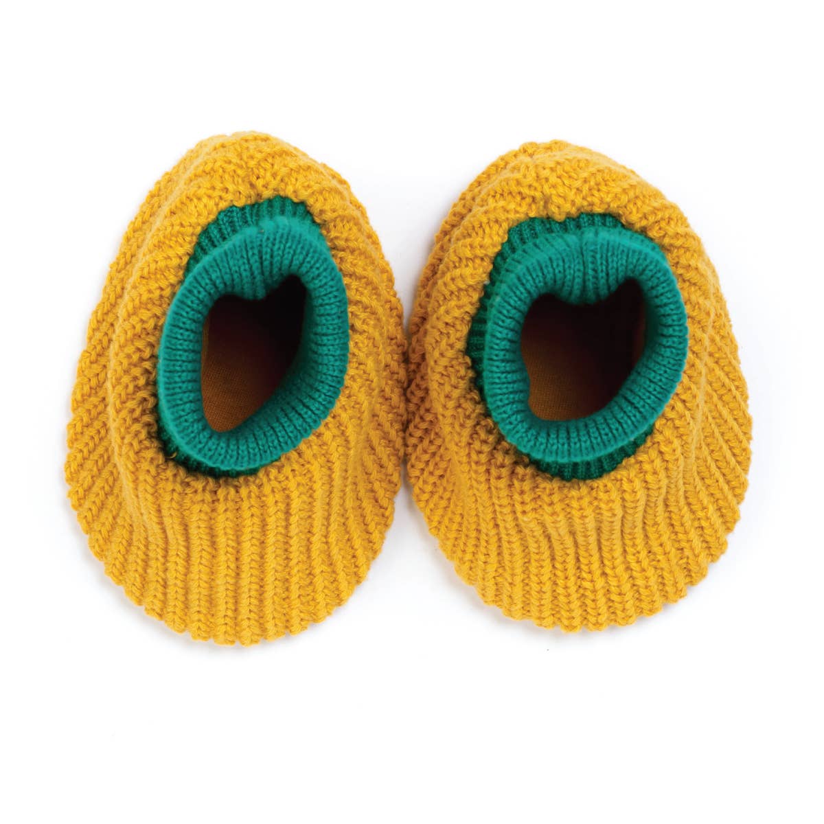 Cotton Knit Baby Slipper Socks: Choose Love Yellow