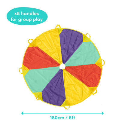 6ft Parachute Play Tent Kids Game with 8 Handles