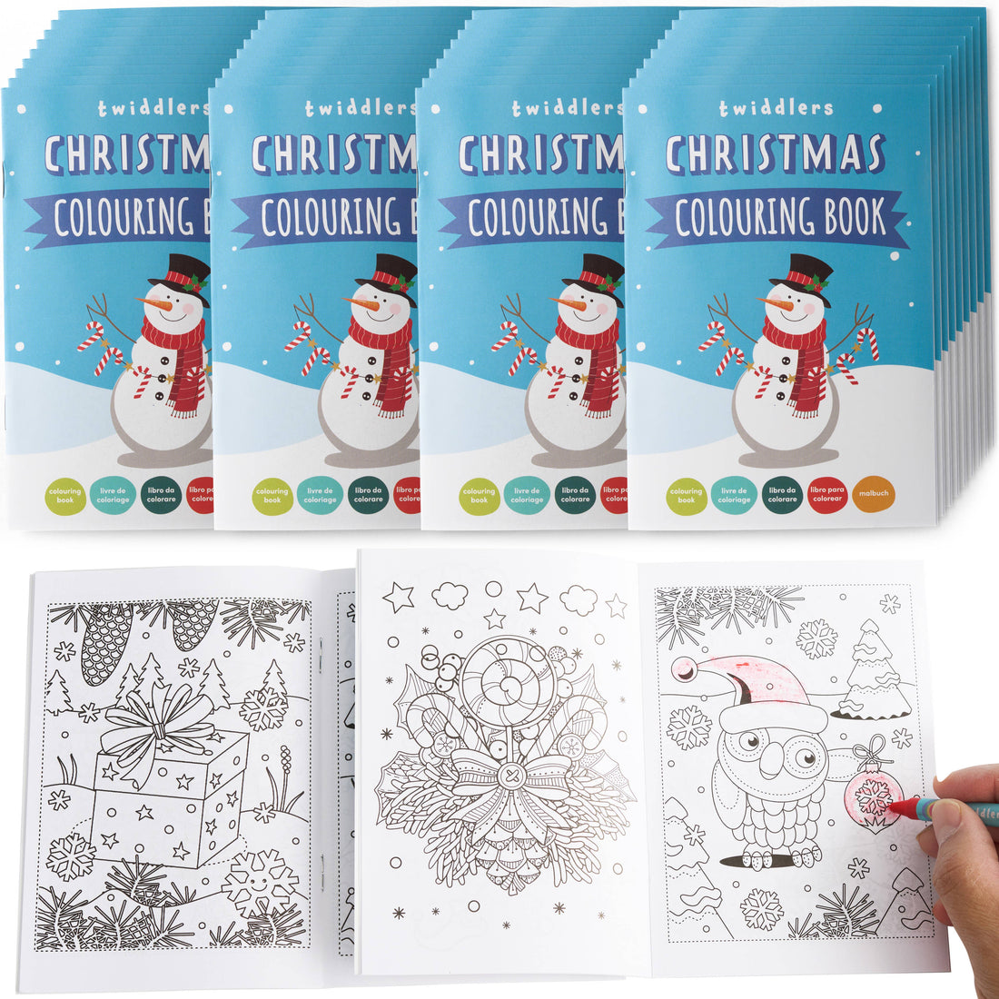 Mini Christmas Colouring Books for Kids, A6 Size