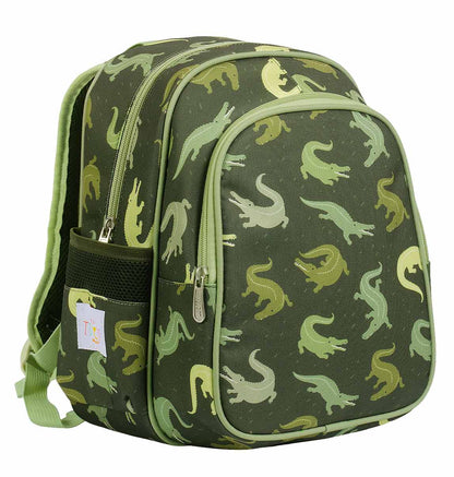 Kids insulated front compartment backpack: Crocodiles