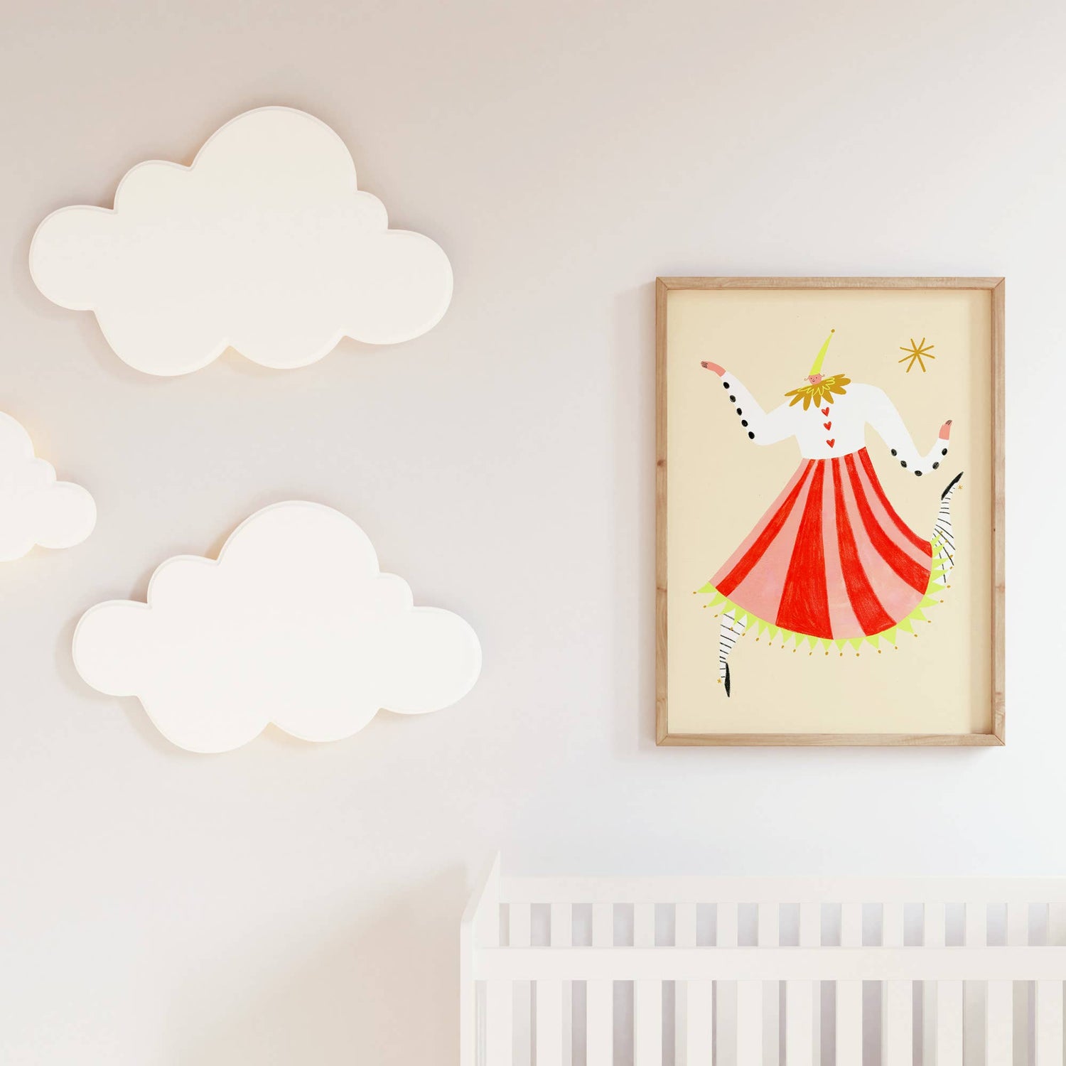 Circus Lady Art Print | Nursery Wall Decor | Colourful Art: A4