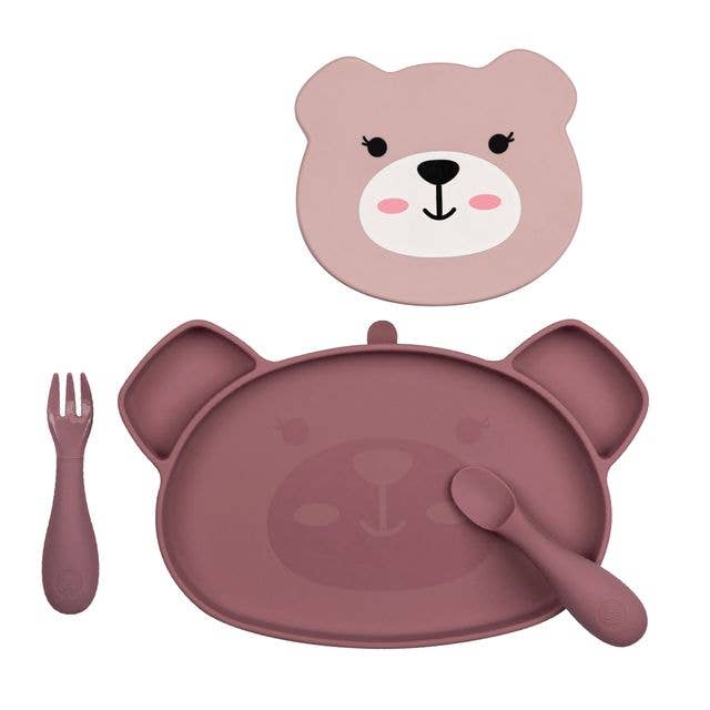 Tum Tum Silicone Weaning Set - Betsy Bear - Pink