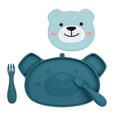 Tum Tum Silicone Weaning Set - Boris Bear - Blue