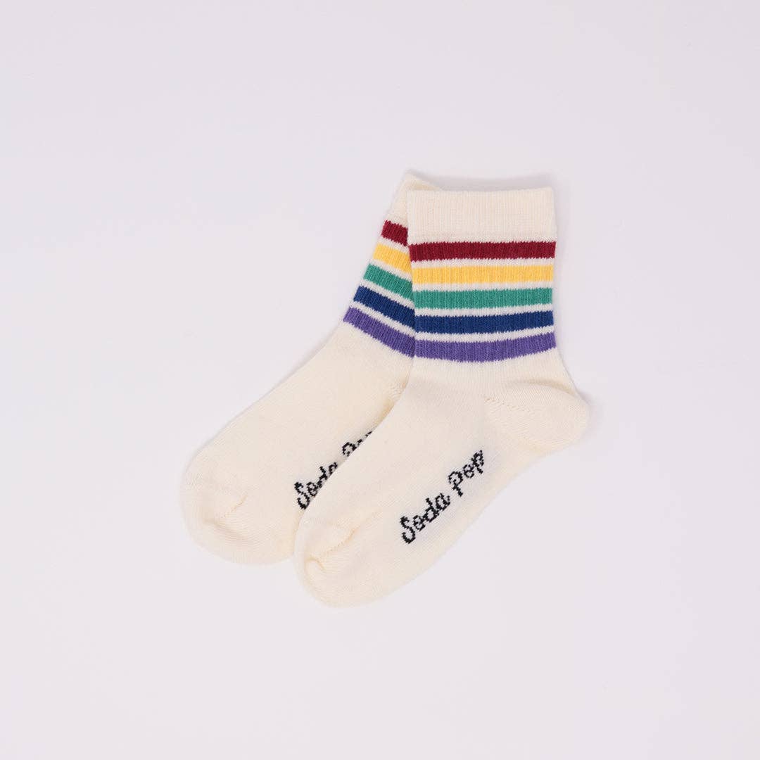 Kids Vintage Sporty Socks - Rainbow: 1-2 years