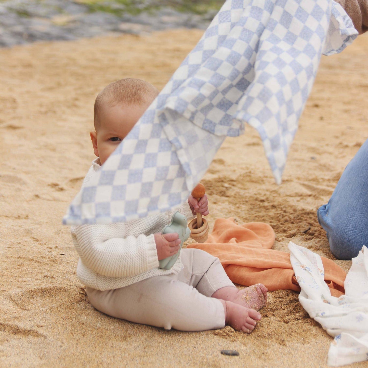 Organic Baby Muslin Squares Set of 3 - Coastline