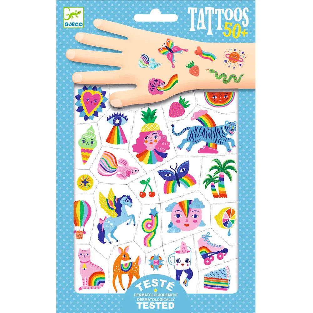 Kids Temporary Tattoos Djeco Tattoos - Rainbow