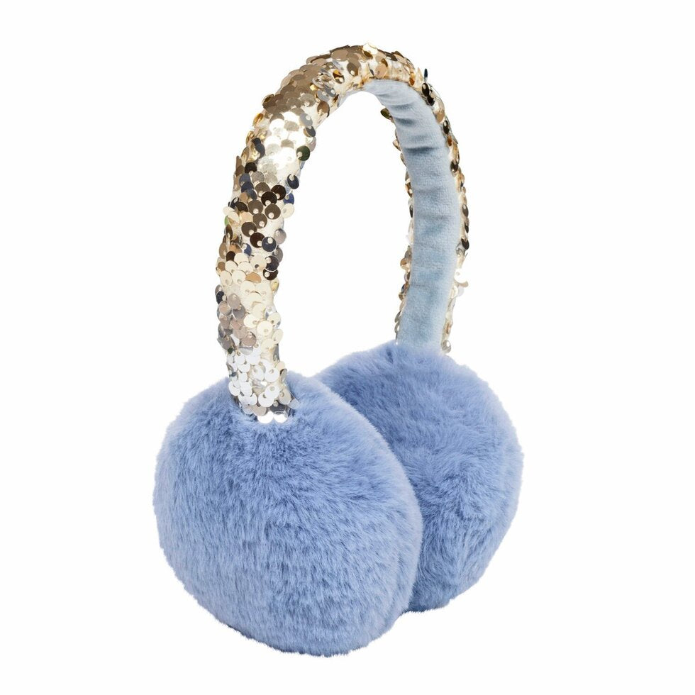 Shimmer Sequin Earmuffs Blue