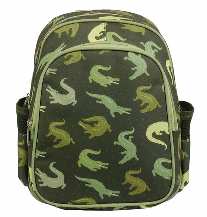 Kids insulated front compartment backpack: Crocodiles