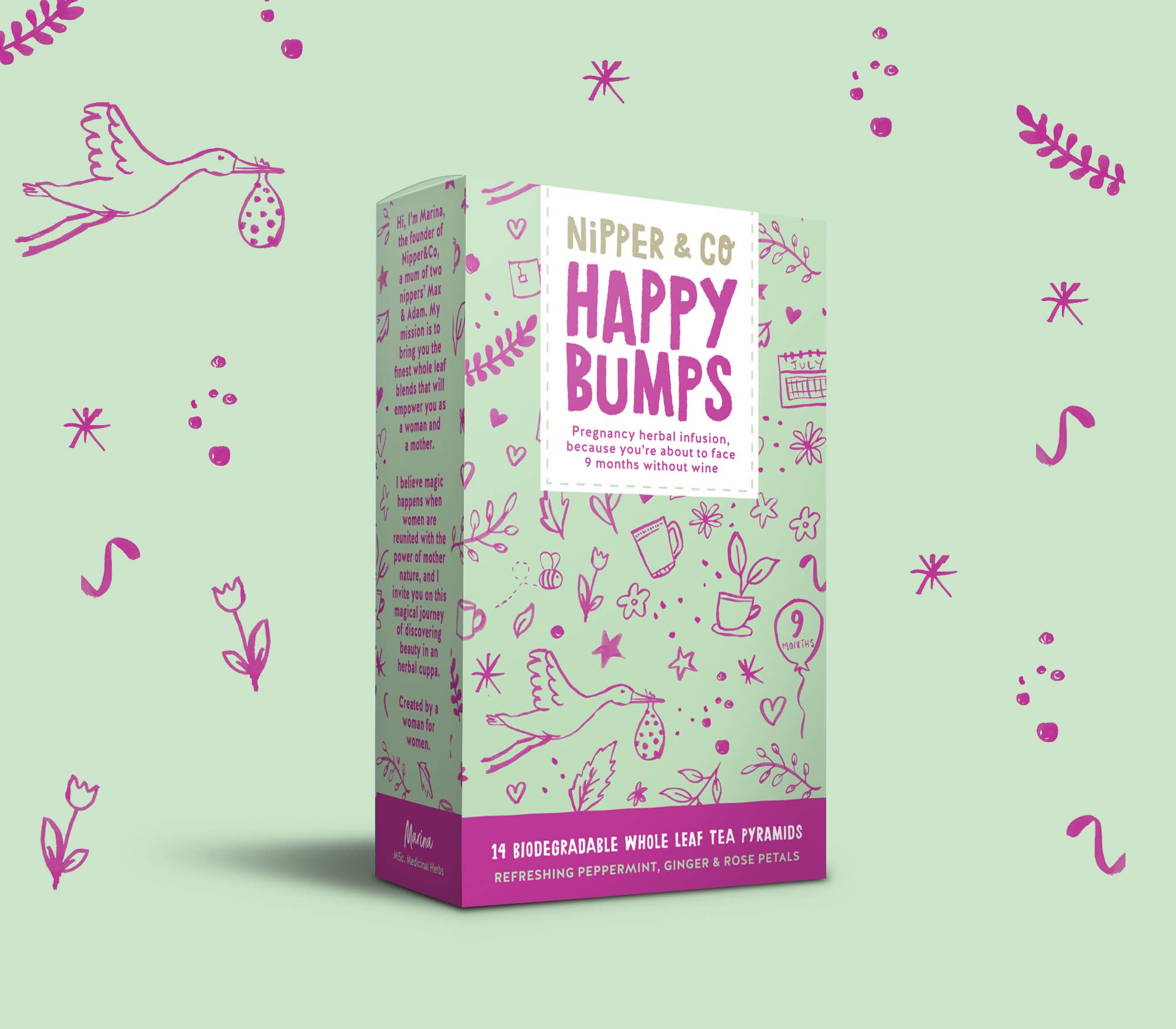 Herbal tea for pregnancy, Happy Bumps, pregnancy gift