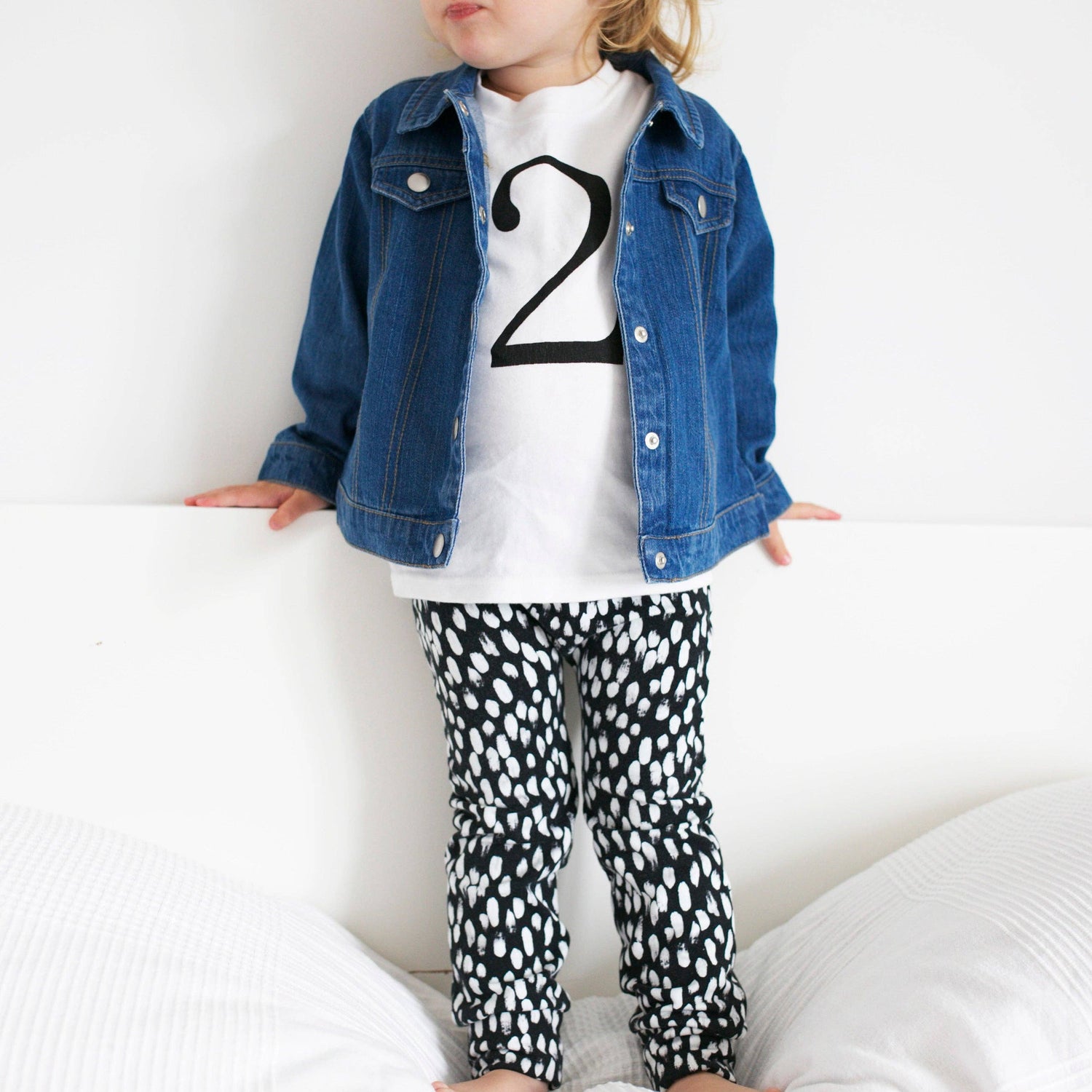 Pink Flock Leopard Childs Denim Jacket