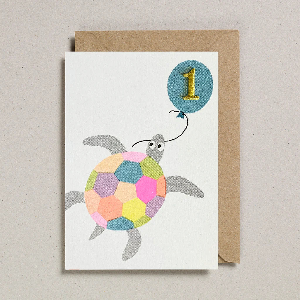 Petra Bose turtle 1st birthday card