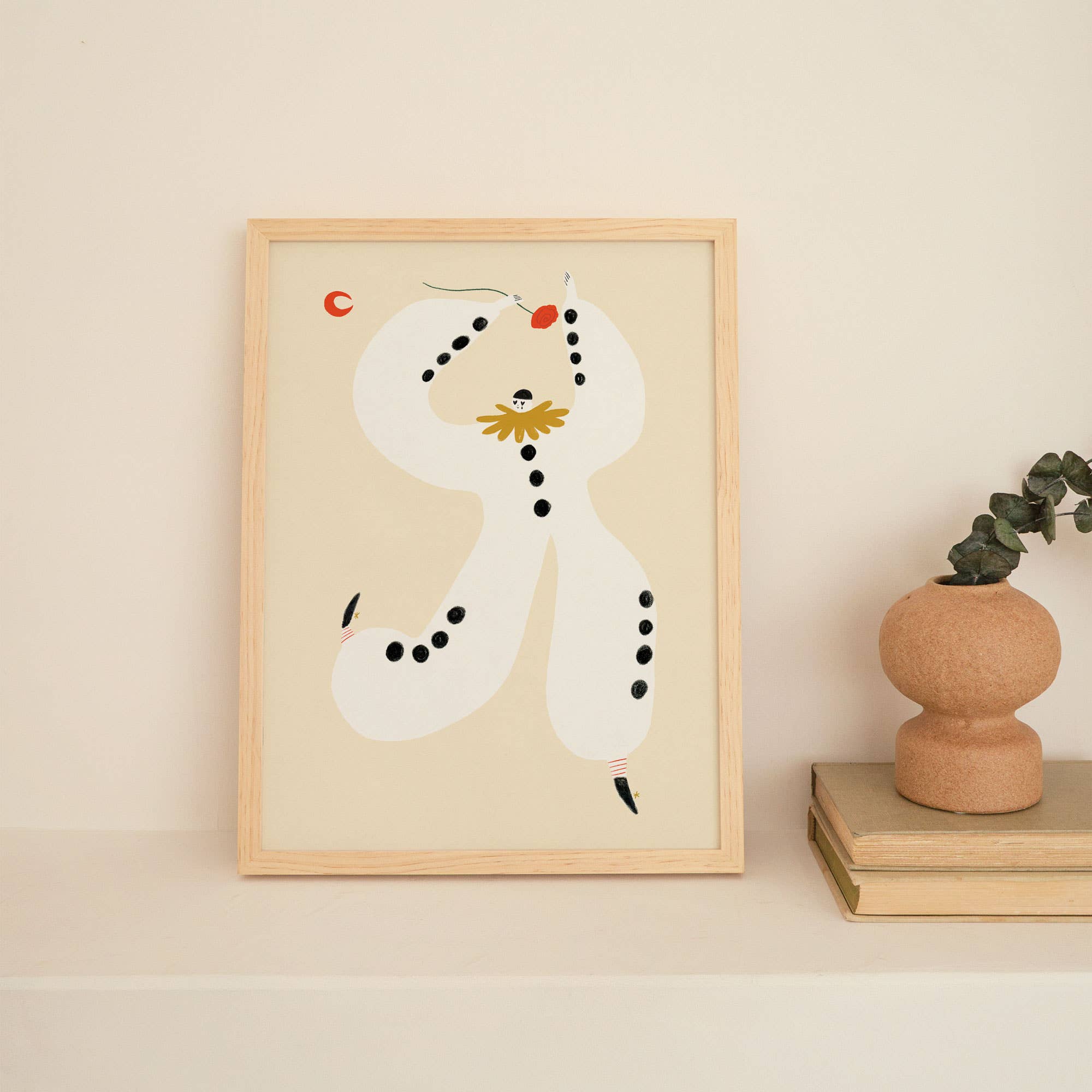 Pierrot Clown Art Print | Nursery Wall Art | Circus Wall Art: A4