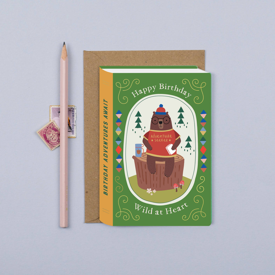 Brown Bear Adventurer Birthday Card