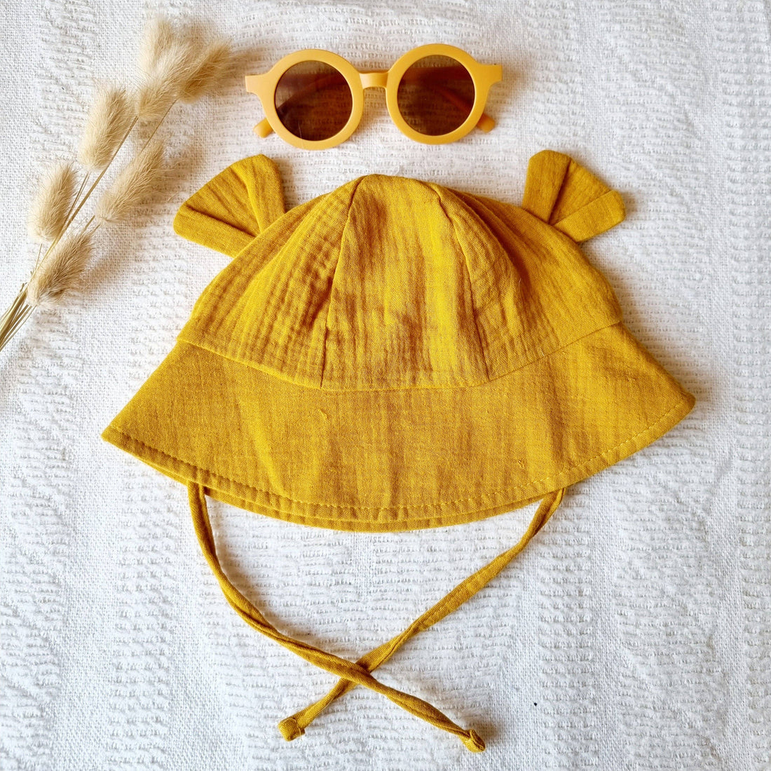 Hydrophilic sun hat for baby - Ochre