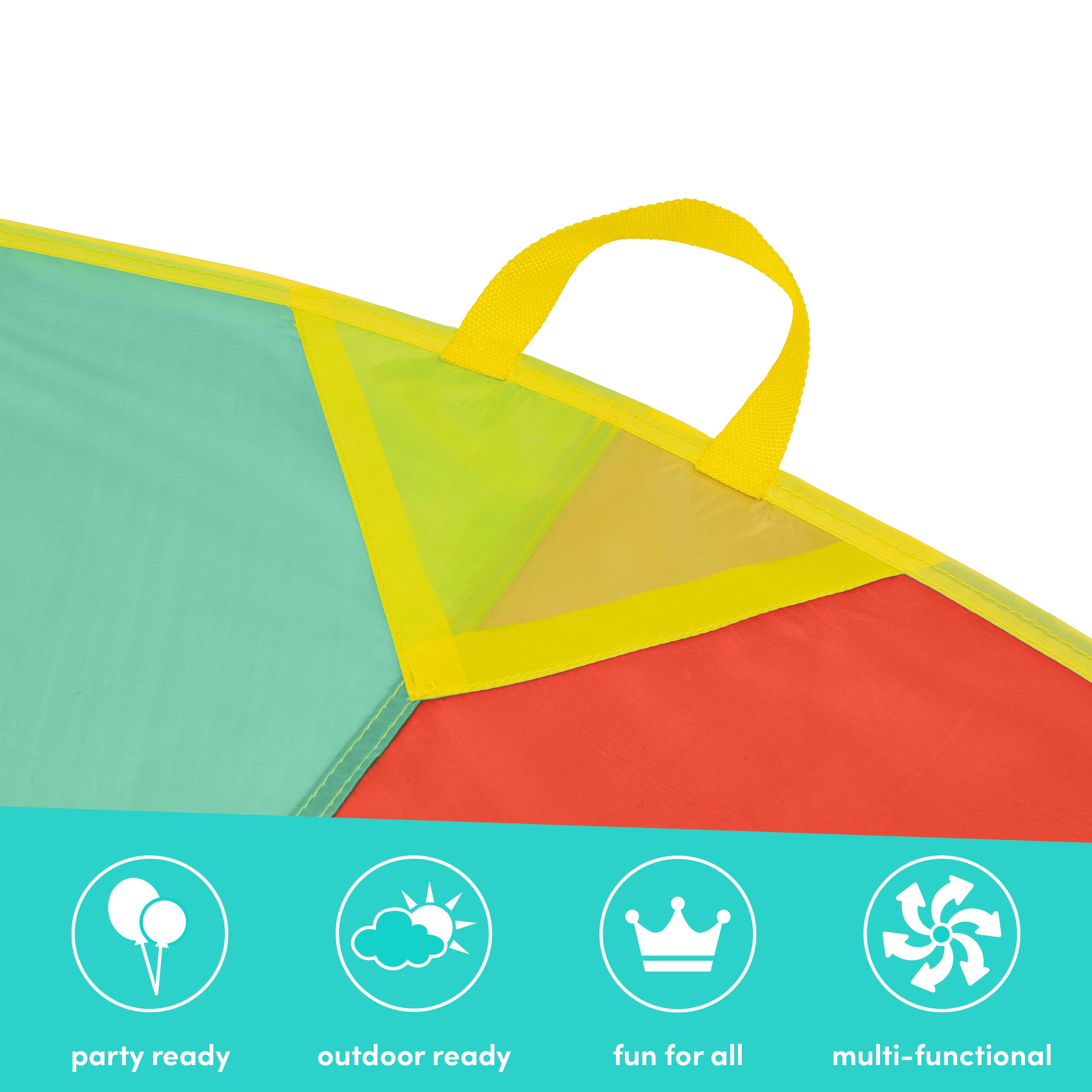 6ft Parachute Play Tent Kids Game with 8 Handles