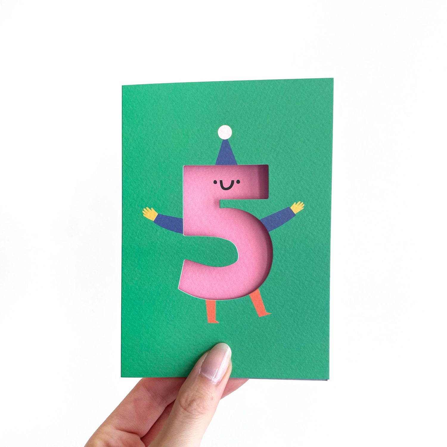 Age  5 - Die Cut - Cute Character  Fun Happy Birthday - Five