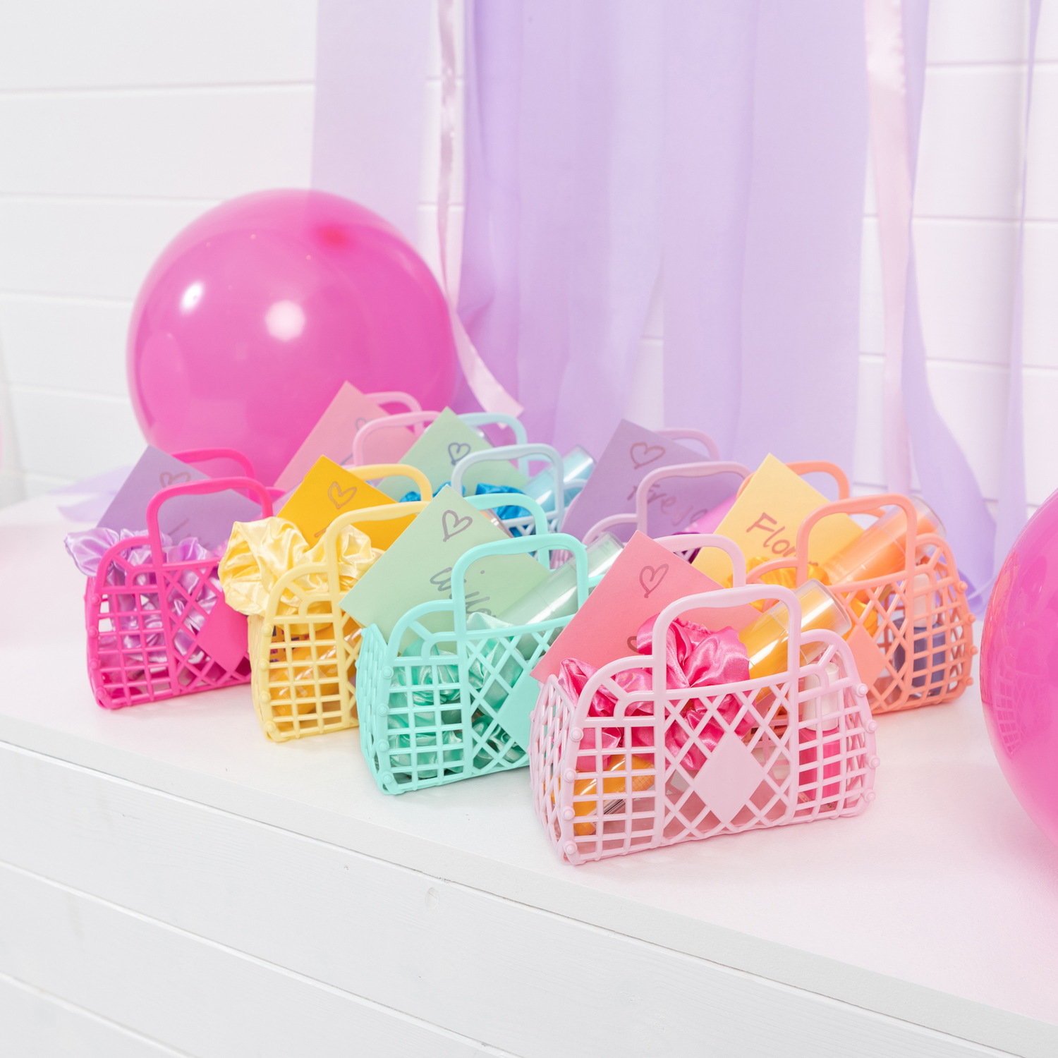 Retro Basket Jelly Bag - Mini: Berry Pink