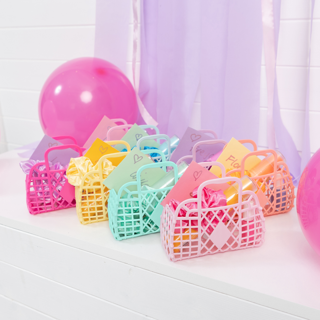 Retro Basket Jelly Bag - Mini: Peach