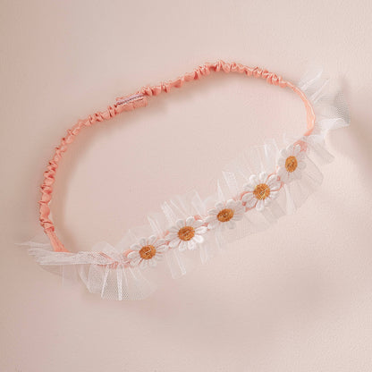 White and Pink Daisy Flower Headband