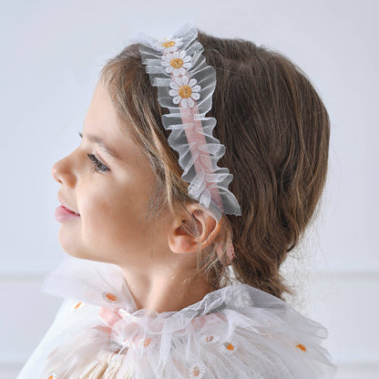 White and Pink Daisy Flower Headband