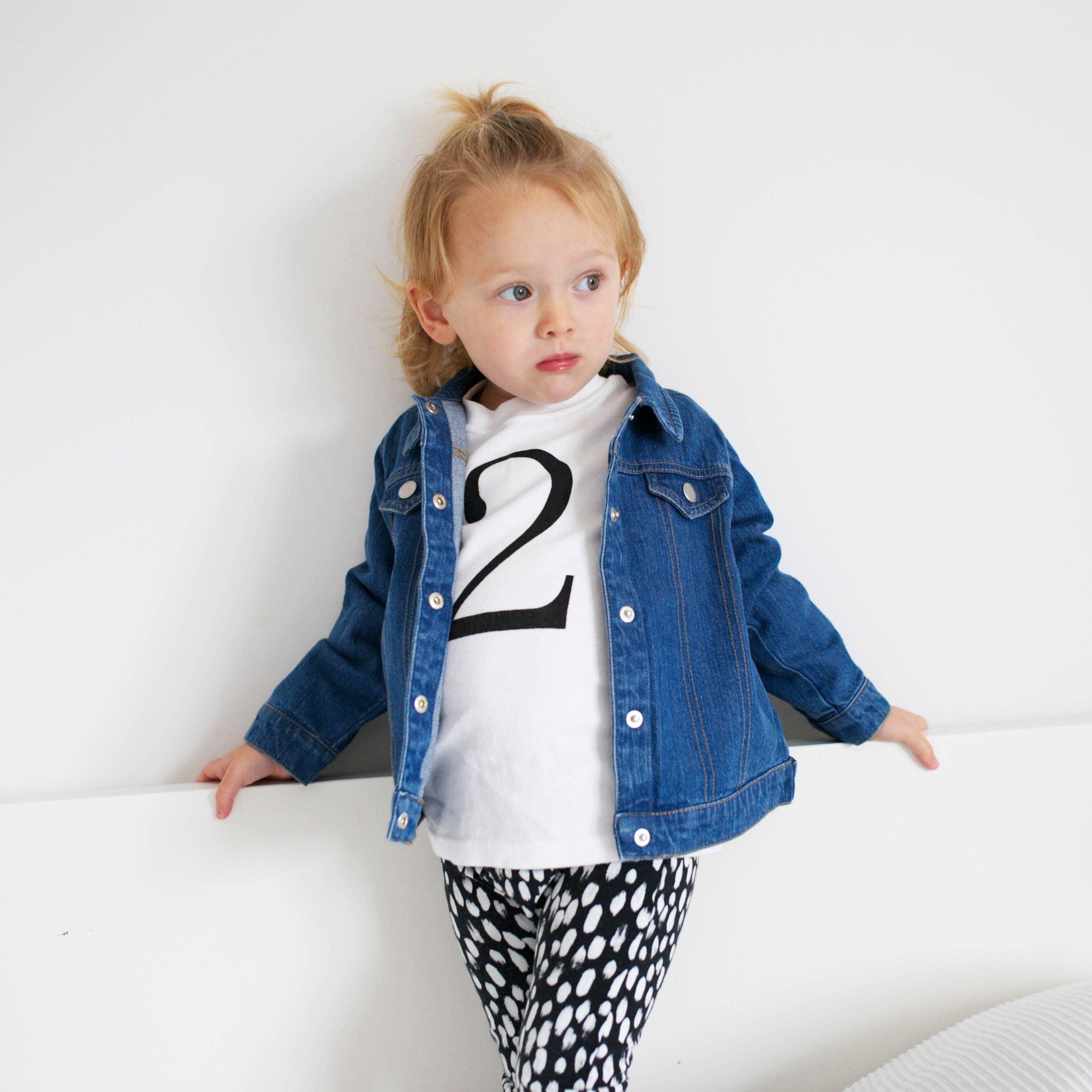 Pink Flock Leopard Childs Denim Jacket