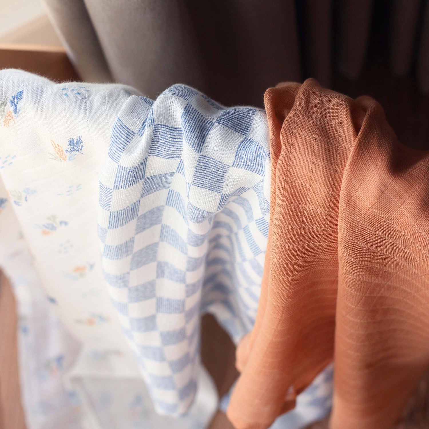 Organic Baby Muslin Squares Set of 3 - Coastline