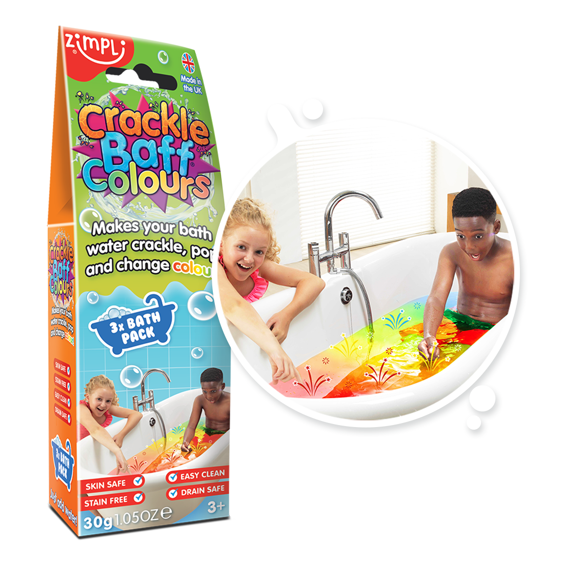 Zimpli Crackle Baff Colours - Crackle, Pop &amp; Colour Bath Toy